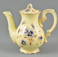 Zsolnay búzavirág mintás mokkás készlet, kézzel festett, jelzett, apró kopásnyomokkal