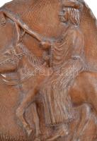 5 db lovas témájú kerámia fali dísz, különböző méretekben, kis hibákkal