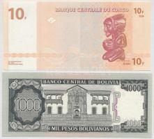 Vegyes: Kongó 2003. 10F + Mexikó 1972. 5P + Bolívia 1982. 1000PB + Venezuela 1989. 2B + Nicaragua 19...