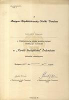 1957 Dobi István az Elnöki Tanács elnökének aláírása katonai oklevélen