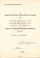 1957 Kádár János aláírása emlékérmet adományozó oklevélen