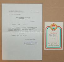 2 db szocialist okmány érdekes aláírásokkal
