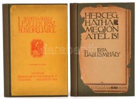 Babits Mihály: Levelek Iris koszorujából. Bp.,1914,Nyugat, 94+2 p. Második kiadás. Későbbi átkötött egészvászon-kötésben.+Herceg, hátha megjön a tél is! Bp., 1918, Nyugat,(Pallas-ny.), 104+4 p. Második kiadás. Későbbi átkötött egészvászon-kötés, egy-két felvágatlan lappal.