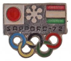 1972. "Sapporo 72" zománcozott olimpiai jelvény (15,5x18,5mm) T:2