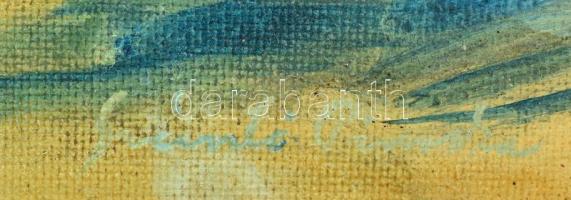 Szántó jelzéssel: Virágcsendélet. Olaj, farost, foltos, 60×50 cm