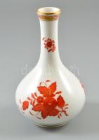 Herendi Apponyi mintás porcelán váza, kézzel festett, jelzett, kis kopásnyomokkal, m: 16,5 cm