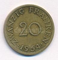 Saar-vidék 1954. 20Fr Al-Br T:1-  Saarland 1954. 20 Franken Al-Br C:AU