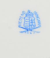 Herendi virágmintás süteményes tálak, 6 db, kézzel festett, jelzett, kis kopásnyomokkal, d: 16 cm