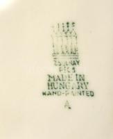 Zsolnay összebújó őzike pár, kézzel festett, jelzett, hibátlan, m:7 cm, h:14 cm