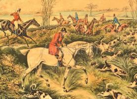 cca 1830-1860 Henry Thomas Alken (1785-1851) - Richard Gilson Reeve (1803 - 1889): Rókavadászat. Szí...