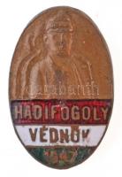 1947. Hadifogoly védnök 1947 zománcozott fém jelvény (12x18mm) T:2- zománchiba,tű hiányzik
