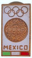 Mexikó 1968. Olimpiai jelvény, zománcozott (21x12mm) T:1-,2