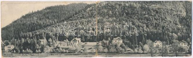Fenyőháza, Lubochna; kihajtható panorámalap villákkal. Kiadja Holczmann Izidor / foldable panoramacard with villas (r)