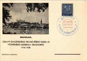 1918-1938 Pozsony, Bratislava; 39. gyalogezred 20. évfordulójának alkalmából rendezett ünnepség, Graziani tábornok / Oslavy Dvacetiletého Trvání Pesího Pluku 39 Vyzvedného-Generála Grazianiho / 20th anniversary celebration of the 39th infantry regiment. So. Stpl