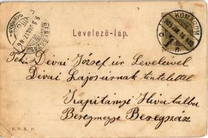 1905 Komárom, Komárno; Takarékpénztár bérháza, Gyógyszertár, Könyvnyomda, üzletek. E. D. K. 21. / sa...