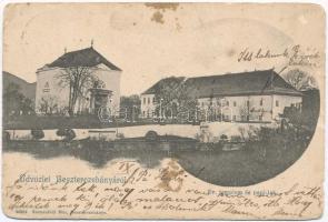 1901 Besztercebánya, Banská Bystrica; Evangélikus templom és paplak, lelkészlak. Kiadja Sonnenfeld Mór / Lutheran church and parsonage (ázott / wet damage)