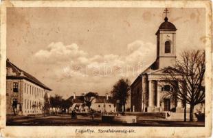 Vágsellye, Schelle, Sala nad Váhom; Szentháromság tér, templom / Trinity square, church  (Rb)