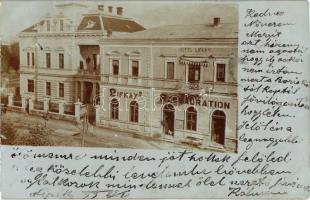 1899 Lipik, Lifkays Restauration, Hotel Lifkay / Lifkay szálloda és étterem / Hotel Lifkay, restaurant. photo (lyuk / hole)