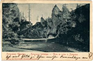 1902 Sztracenai-völgy, Stracenovska dolina, Stratena; Sztraczenai sziklakapu / Straczeneer Felsenthor. Verlag der Dobschauer Eishöhlen-Direction / rock gate (EK)