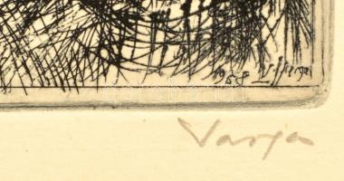 1968 Varga Nándor Lajos (1895-1978): Művésztelep a Tanácsköztársaság idején. Rézkarc, papír, jelzett...