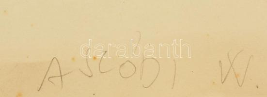 Aszódi Weil Erzsébet (1901-1976): Lovaskocsi a határban. Rézkarc, papír, jelzett, 29x39 cm