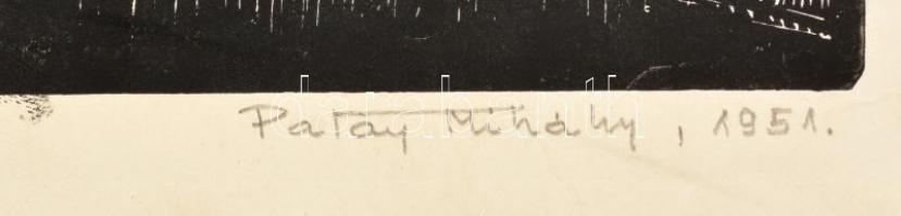 1951 Patay Mihály (1910-1956): Munkaverseny a Szolnoki Cukorgyárban. Fametszet, papír, jelzett, szám...