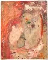 TM jelzéssel: Kompozíció. Vegyes technika, farost, sérült, festék lepattanásokkal, 48×39 cm