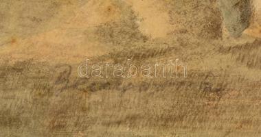 Benyovszky István (1898-1969): Vágtató csikós. Színezett rézkarc, papír, jelzett, körbe paszpartuza,...