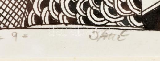 Szász jelzéssel: Arc. Vegyes technika, papír, üvegezett keretben, 18×10 cm