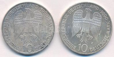 NSZK 1990F 10M (2x) Ag "I. Barbarossa Frigyes" T:1-  patina FRG 1990F 10 Mark (2x) Ag &quo...