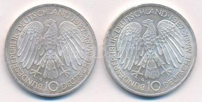 NSZK 1987G 10M (2x) Ag "Európai Közösség" T:1- patina FRG 1987G 10 Mark (2x) Ag "30 Y...