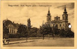 1913 Nagyvárad, Oradea; Katolikus püspöki palota a székesegyházzal. Kiadja Benkő Arthur / Catholic bishops palace, Cathedral (lyukasztott / punched hole)