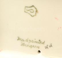 Drasche porcelán bagoly Hollóházi balerina és olvasó fiú, kézzel festett, jelzett, hibátlan, m:7-13 ...