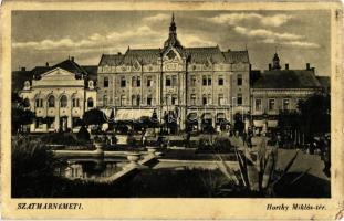 Szatmárnémeti, Satu Mare; Horthy Miklós tér, üzletek / square, shops (EK)
