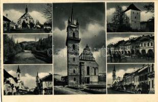 Beszterce, Bistritz, Bistrita; mozaiklap / multi-view postcard (vágott / cut)