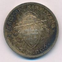 1938. 5P Ag "Szent István" T:2 patina 
Adamo P8.1