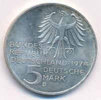 NSZK 1974D 5M Ag "Immanuel Kant születésének 250. évfordulója" T:1- kis patina FRG 1974D 5...