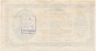 Budapest 1930. "Revíziós Pengő" arcképes változat, kitöltetlen, hátoldalán felülbélyegzés ...