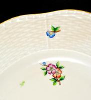 Herendi Eton mintás tál, kézzel festett, jelzett apró kopásokkal, 36,5×27,5 cm