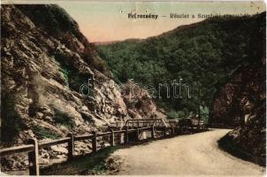 Petrozsény, Petrosani; Szurduki szoros, híd / Vedere din Pasul Surduc / mountain pass, bridge (lyukak / holes)