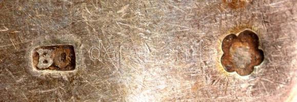 Ezüst (Ag.) kanál 6 db, jelzett, mesterjeggyel (BU), h: 21 cm (6×) nettó:374 g