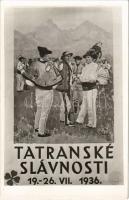 Tátra, Magas Tátra, Vysoké Tatry; Tatranské Slávnosti 19-26. VII. 1936. / Tátra ünnepségek, reklám, folklór / High Tatras Festivities in 1936, advertisement card