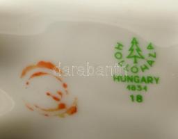 Hollóházi porcelán kulacs, kézzel festett, jelzett, apró kopásnyomokkal, m: 23 cm