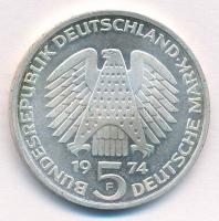 NSZK 1974F 5M Ag "25 éves az Alkotmány" T:1- patina
FRG 1974F 5 Mark Ag "25th Annive...