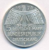 NSZK 1975F 5M Ag "Európai műemlékvédelmi év" T:1- FRG 1975F 5 Mark Ag "European Monum...