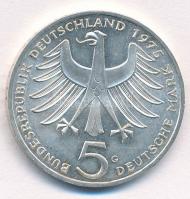 NSZK 1975G 5M Ag "Albert Schweitzer" T:1- (eredetileg PP), kis patina FRG 1975G 5 Mark &qu...