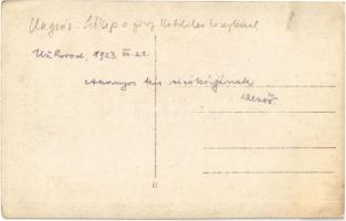 1923 Ungvár, Uzshorod, Uzhorod; látkép a görög katolikus templommal / general view with Greek Cathol...