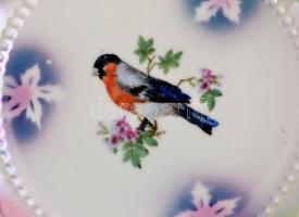 Orla madaras porcelán tálka, matricás, jelzett, kopásnyomokkal, 5 db, d: 15 cm