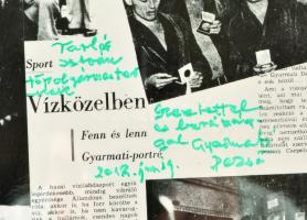 Gyarmati Dezső (1927-2013) olimpiai bajnok vízilabdázó dedikált újságcikk üvegezett keretben Tarlós ...