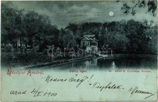 1900 Arad, Városliget holdfényben. Kiadja H. Bloch nyomdája / park in moonlight (fl)